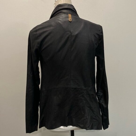MACKAGE Noelia Leather Waterfall Jacket XXS Lambskin Coat Wrap Style Black - Picture 8 of 16